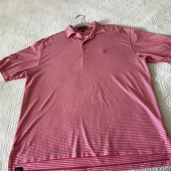 Peter Millar Summer Comfort Red & White Striped Polo Shirt L Golf - Picture 12 of 12